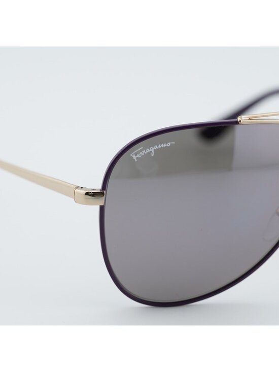 Salvatore Ferragamo SF131S 736 Sunglasses Gold / Black Aviator Frame main image 4
